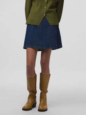 PCFLORA MW WRAP DENIM SKIRT NOOS