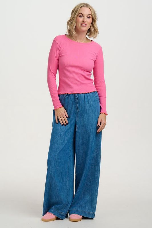 Lena Ribbed Jersey Top