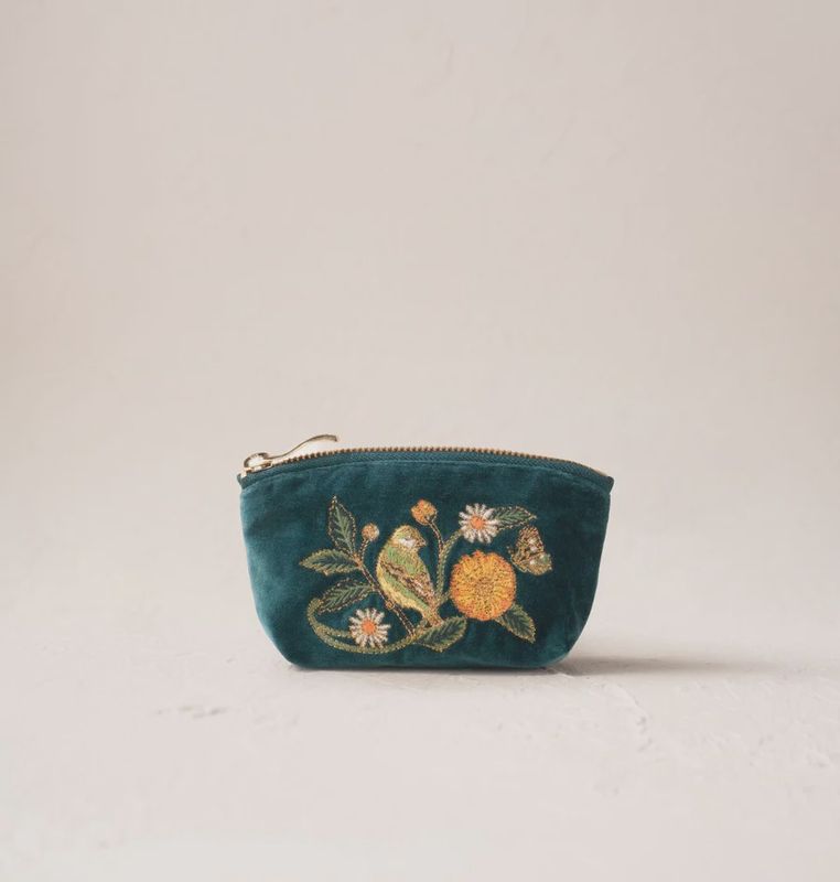 Wild Garden Velvet Coin Purse