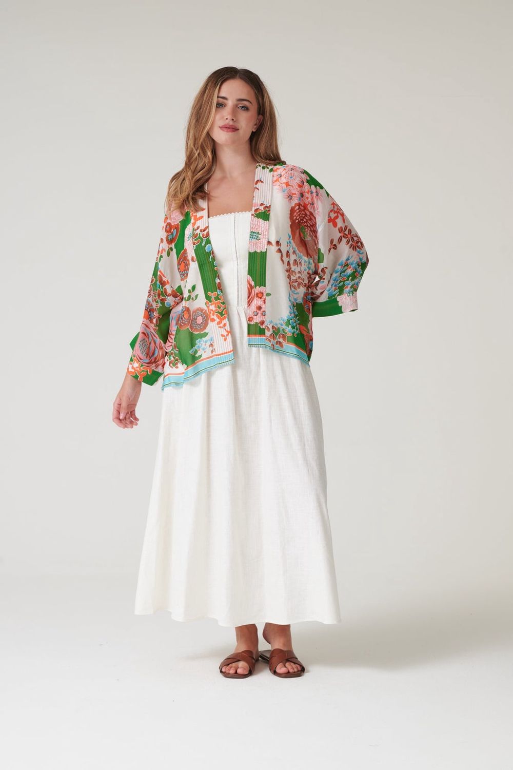 Kitsch Bouquet Green Kimono