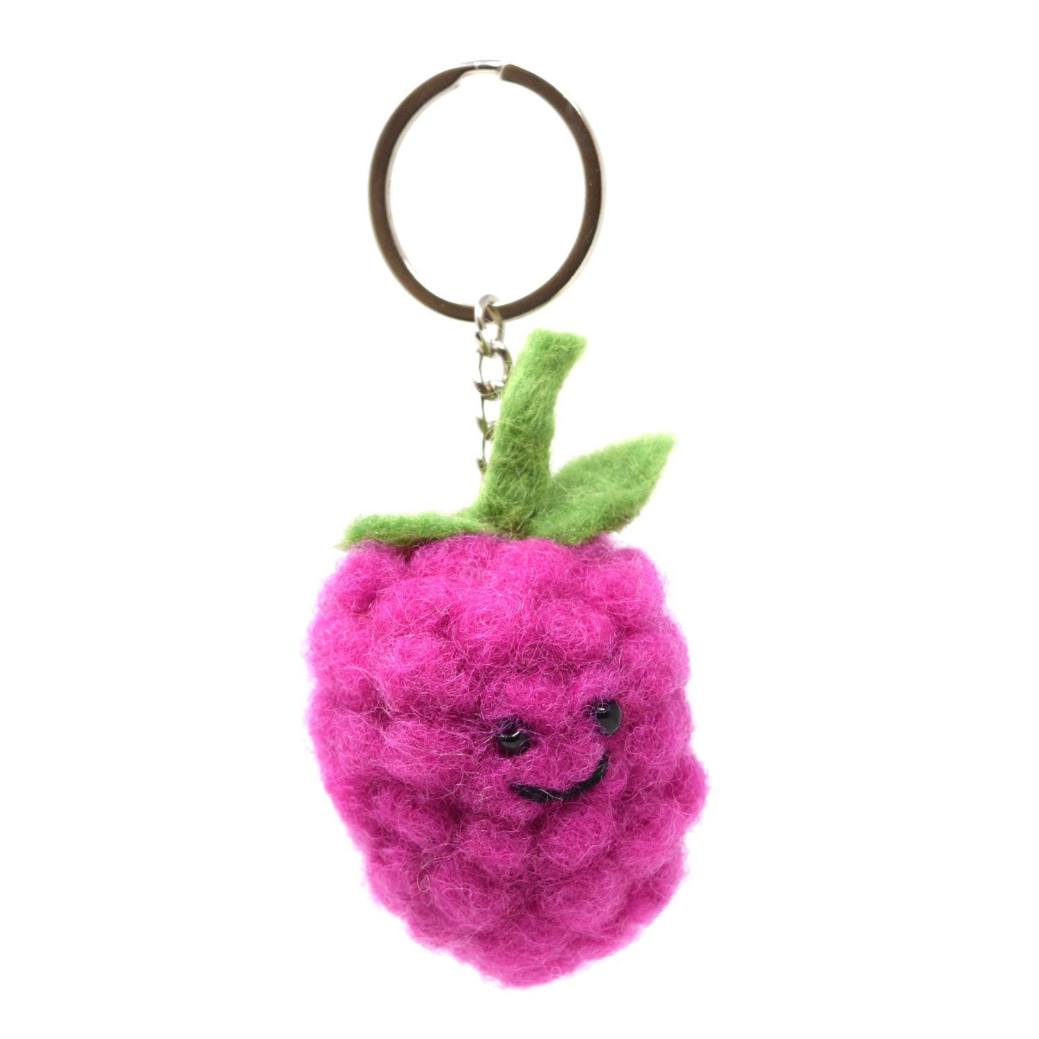 Raspberry - Wool Felt Keyring