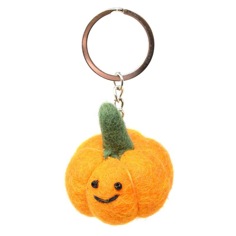Pumpkin - Wool Felt Keyring
