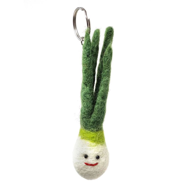 Spring Onion - Wool Felt Keyring