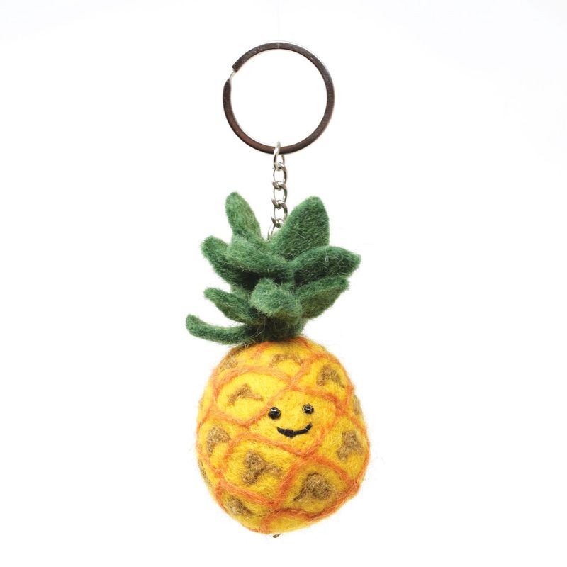 Pineapple - Wool Felt Keyring