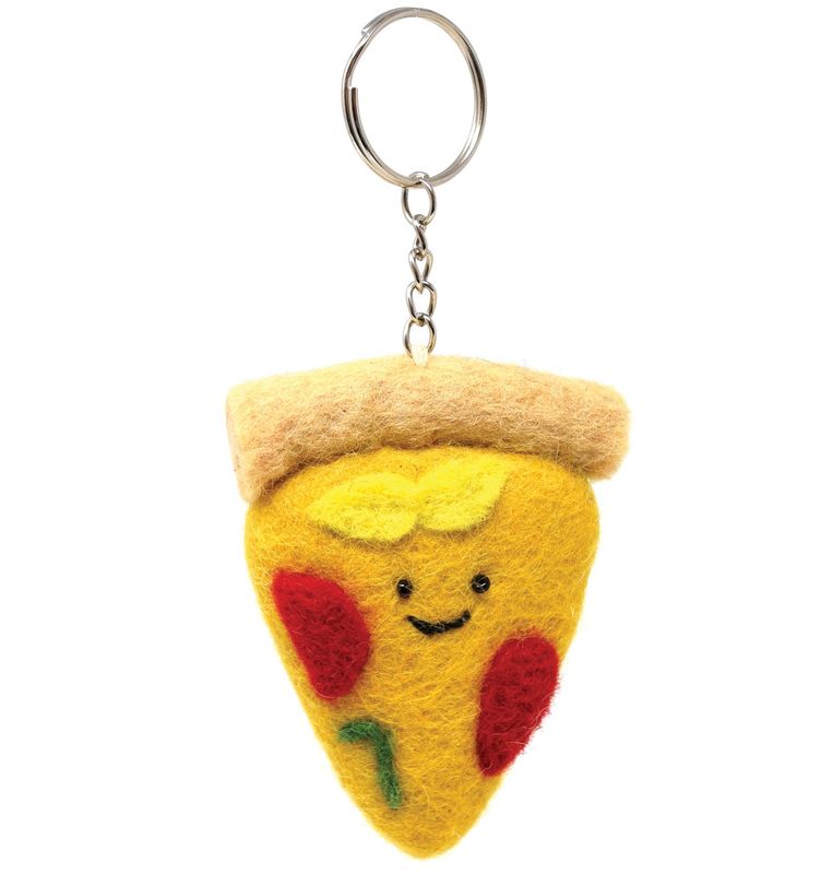 Pizza Slice - Wool Felt Keyring