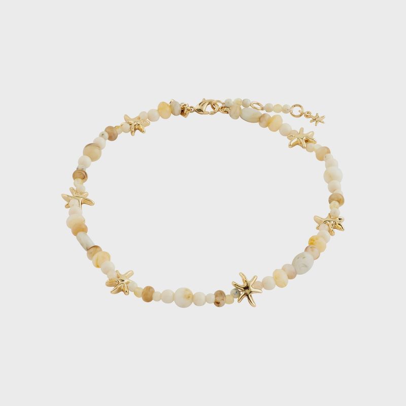 PRISM ankle chain white/gold-plated