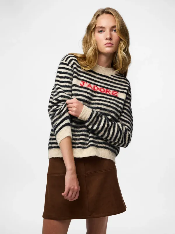 PCJADA LS O-NECK KNIT BC