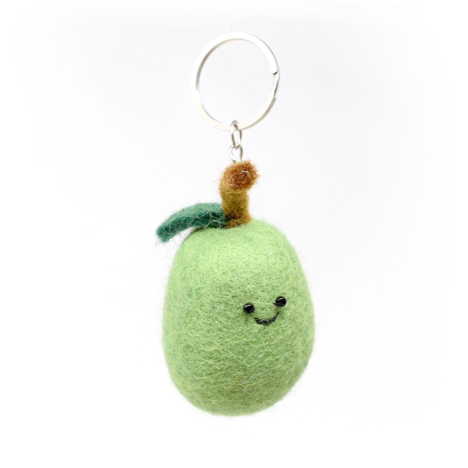 Pear - Wool Felt Keyring
