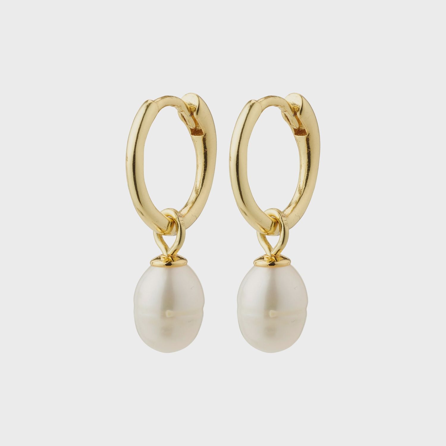 BERTHE pearl hoop earrings gold-plated