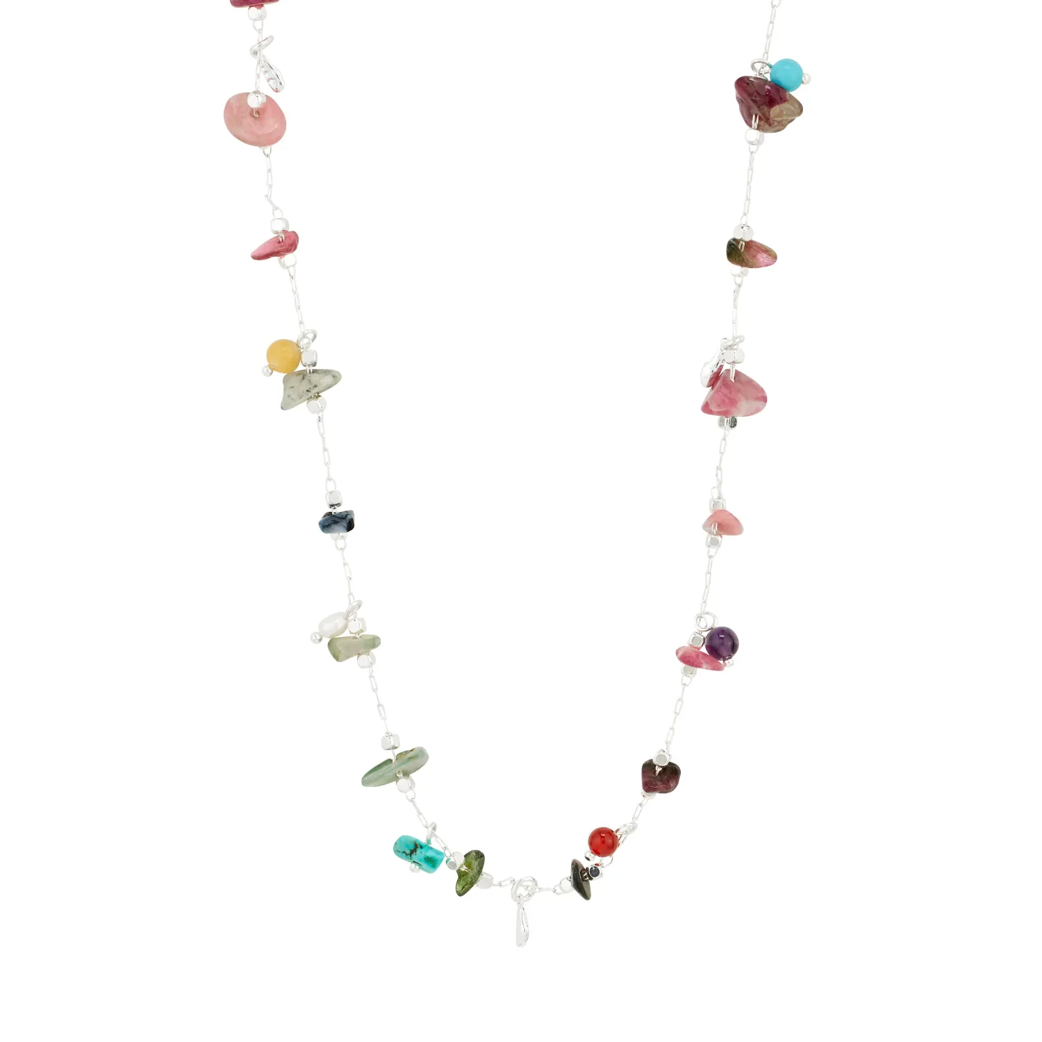 Here Necklace silver-plated/multi
