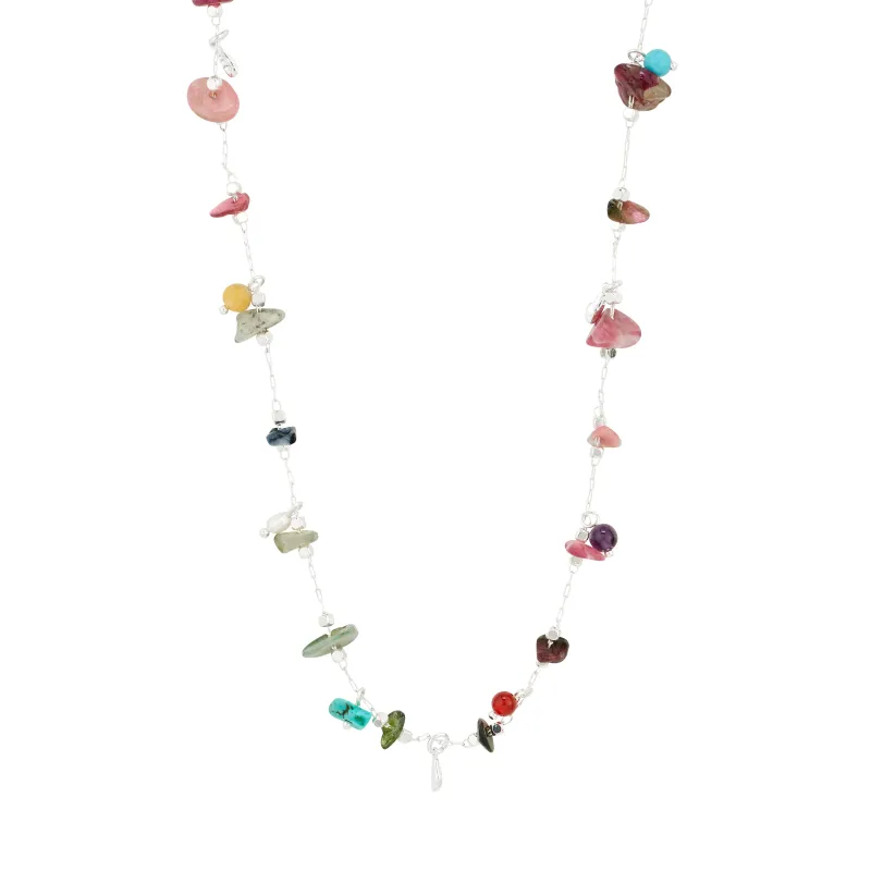 Here Necklace silver-plated/multi