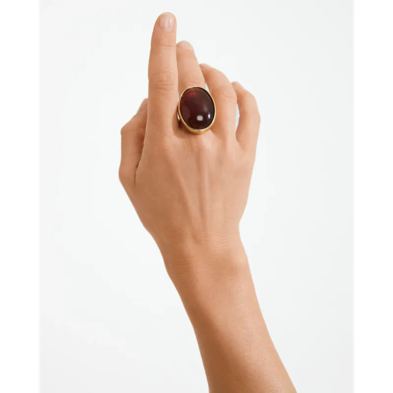 STILL ring gold- plated/brown