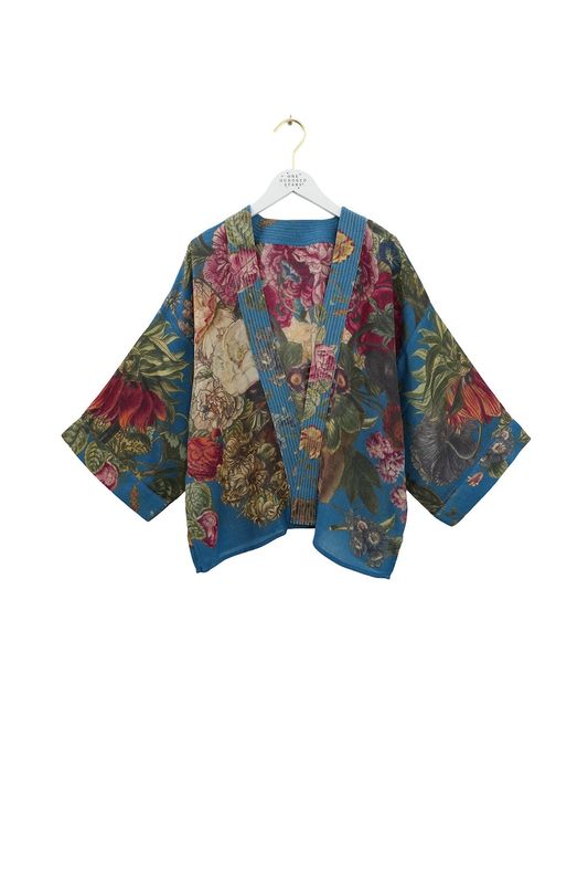 Primula Teal Wool Kimono