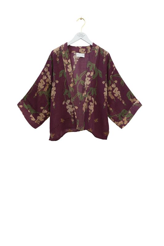 Wisteria Plum Wool Kimono