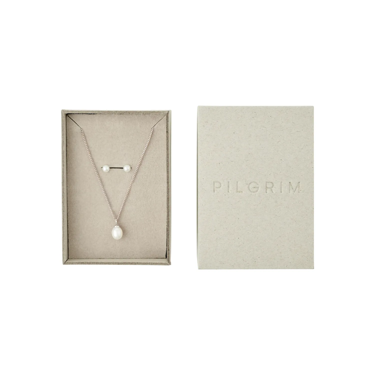 EVENA gift set, necklace &amp; earstuds, silver-plated