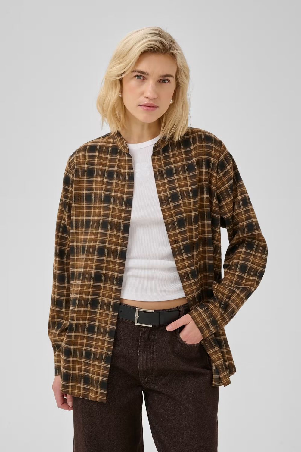 MWMateo Shirt - Bison Check - Brown
