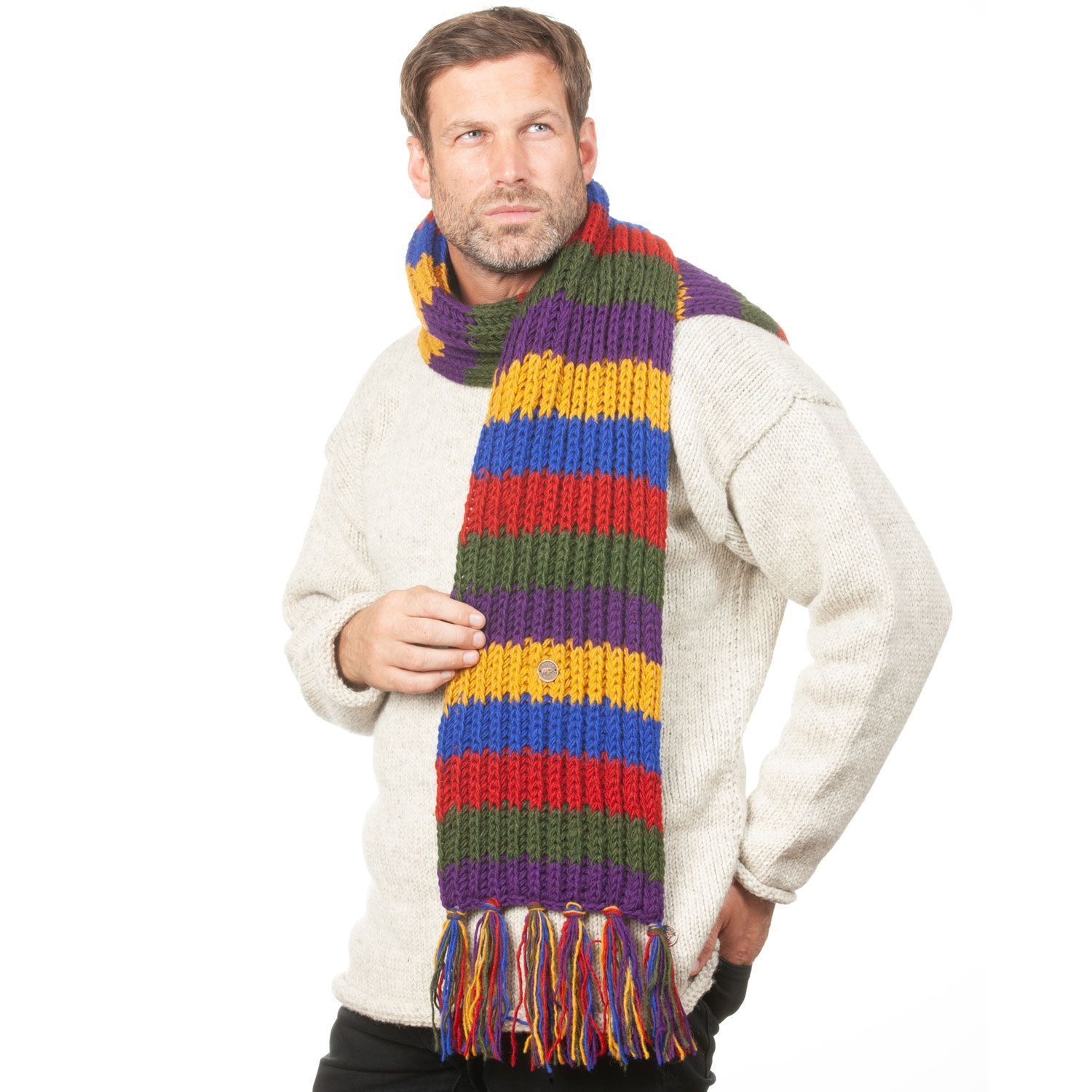Wool scarf - stripe - heritage