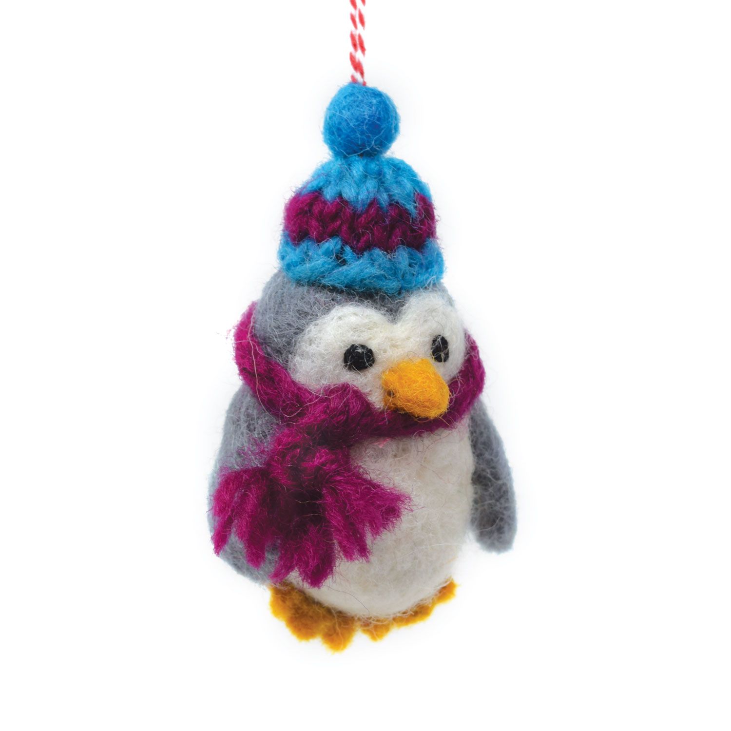 Felt - hanging decoration - hatty penguin