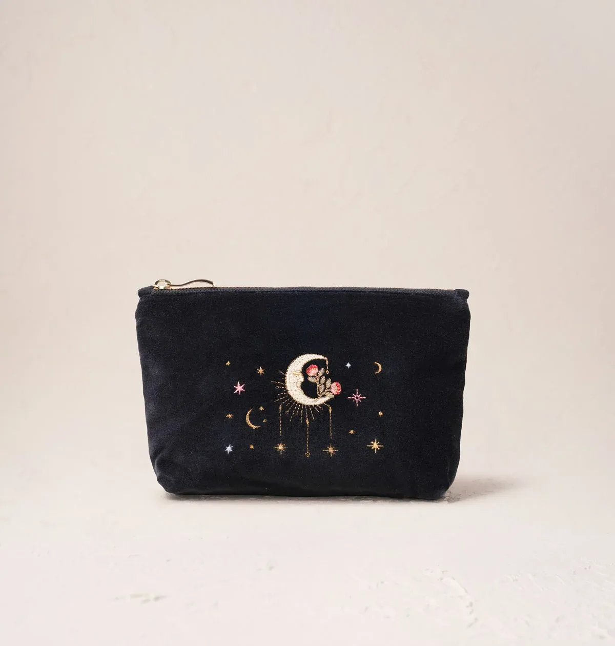 Aurora Lights Velvet Mini Pouch - Charcoal