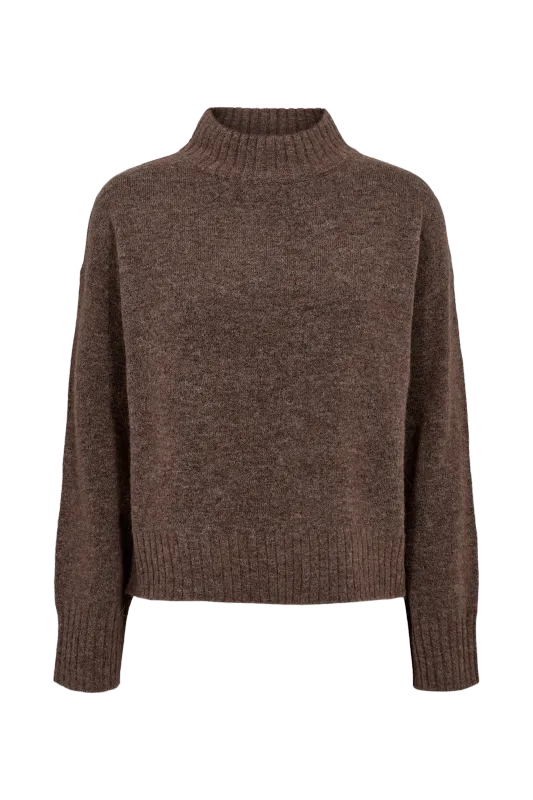 NUCARRA FUETTE PULLOVER - Deep Taupe Melange
