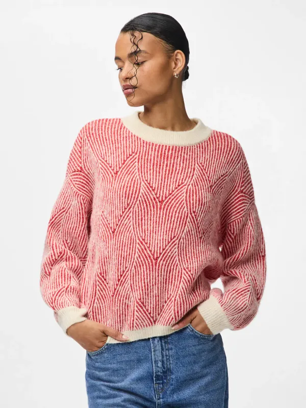 PCJENNA LS O-NECK KNIT NOOS BC