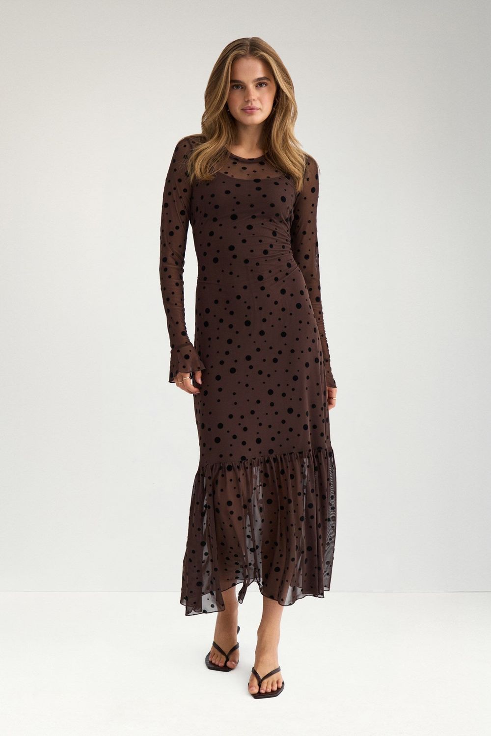 NUEVITA MESH DRESS - Chocolate Plum