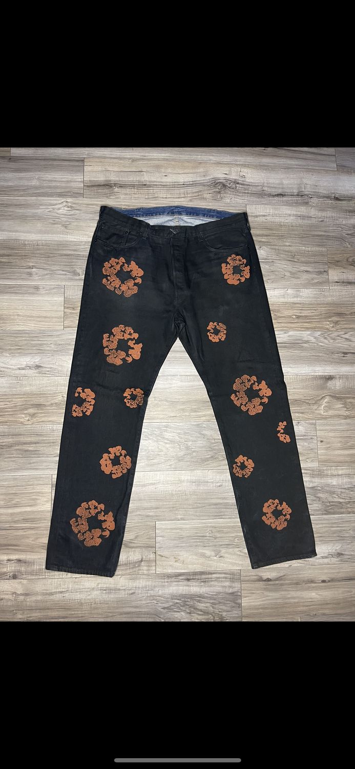 DENIM TEAR x LEVI &quot;BLK/ORANGE&quot;  (40W)  USED
