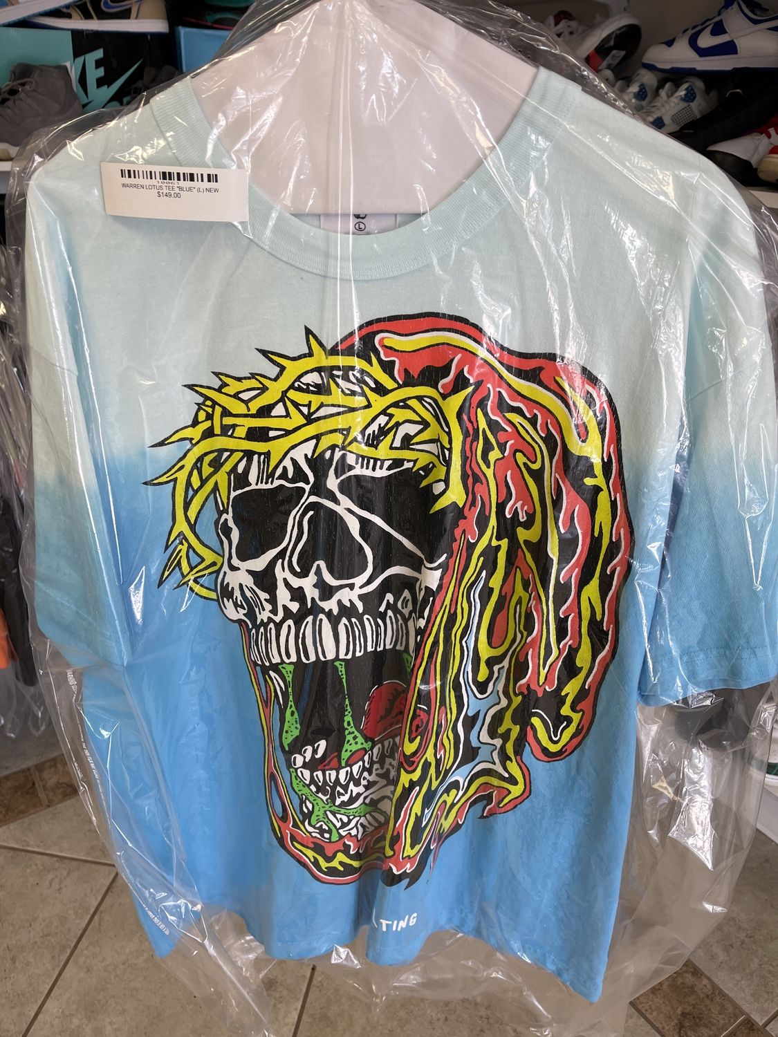 WARREN LOTUS TEE &quot;BLUE&quot;  (L)  NEW