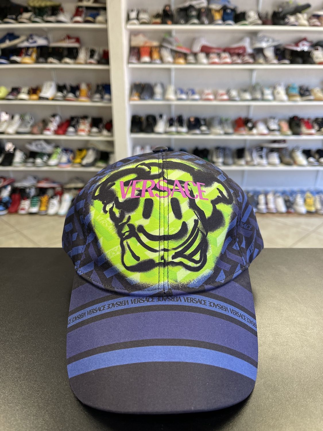 VERSACE HAT “SMILEY/BLUE”  USED