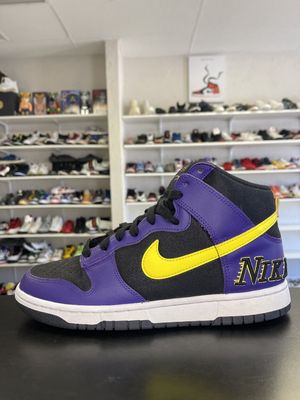 NIKE DUNK HI EMB “LAKERS”  (SZ9)  USED/OG ALL