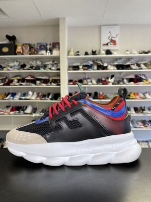 VERSACE CHAIN REACTION “BLUE/RED”  (SZ8)  USED/NO BOX