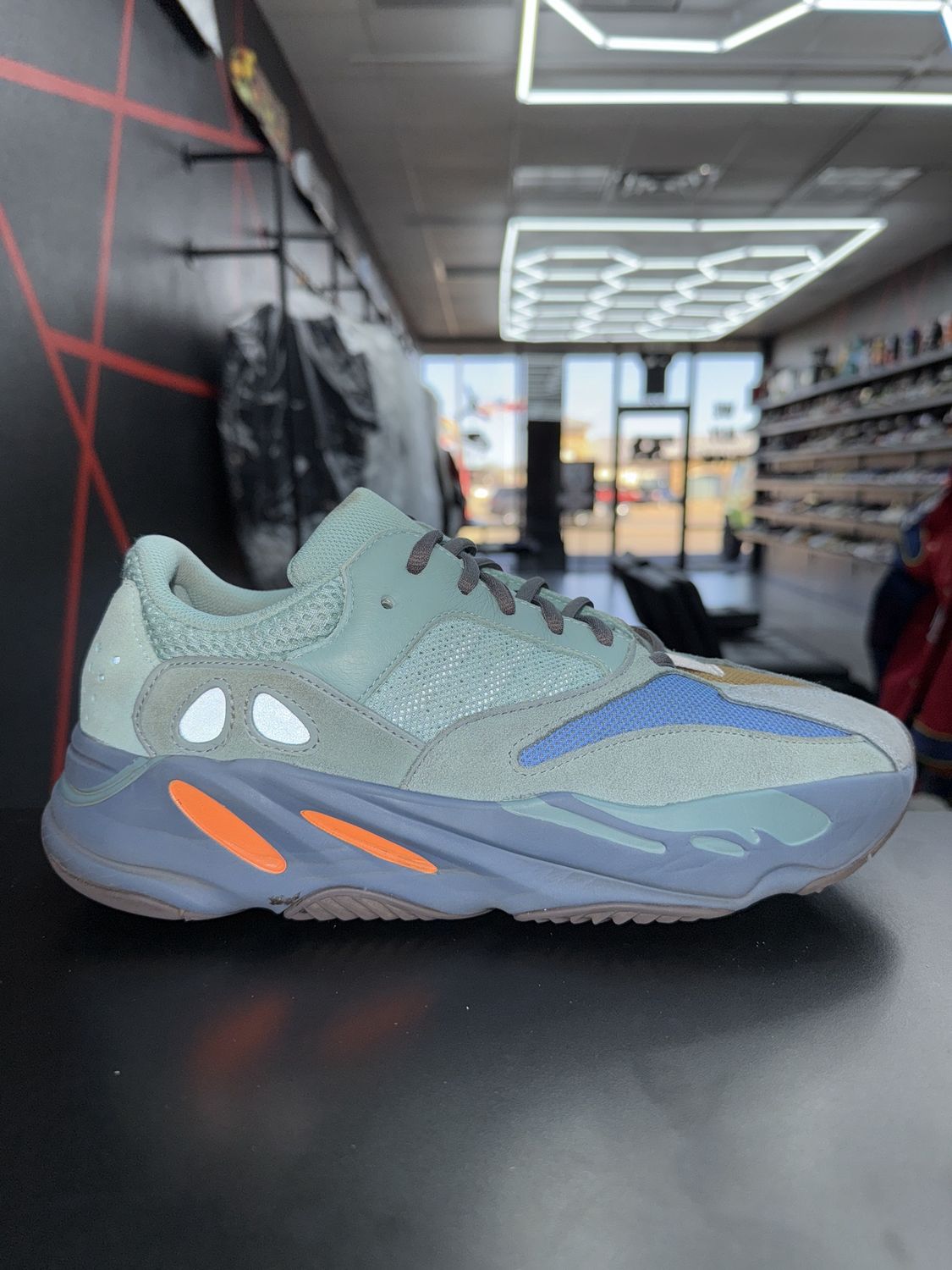 YZY 700 “FADED AZURE”  (SZ 11)  USED/OG BOX (DAMAGED)