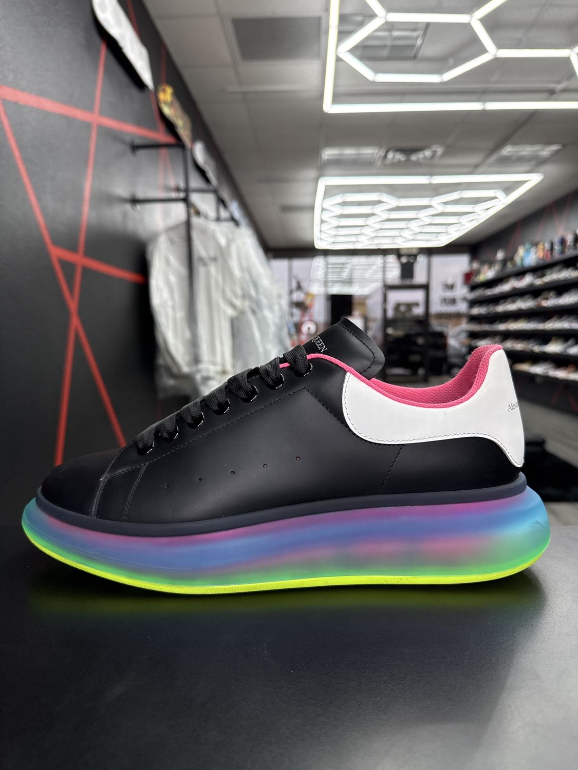 ALEXANDER McQUEEN “BLK/NEON”  (SZ 12)  USED/OG BOX