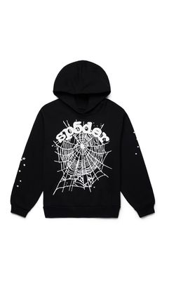 SP5DER HOODIE “BLK/WHT”  (X-LARGE)  NEW