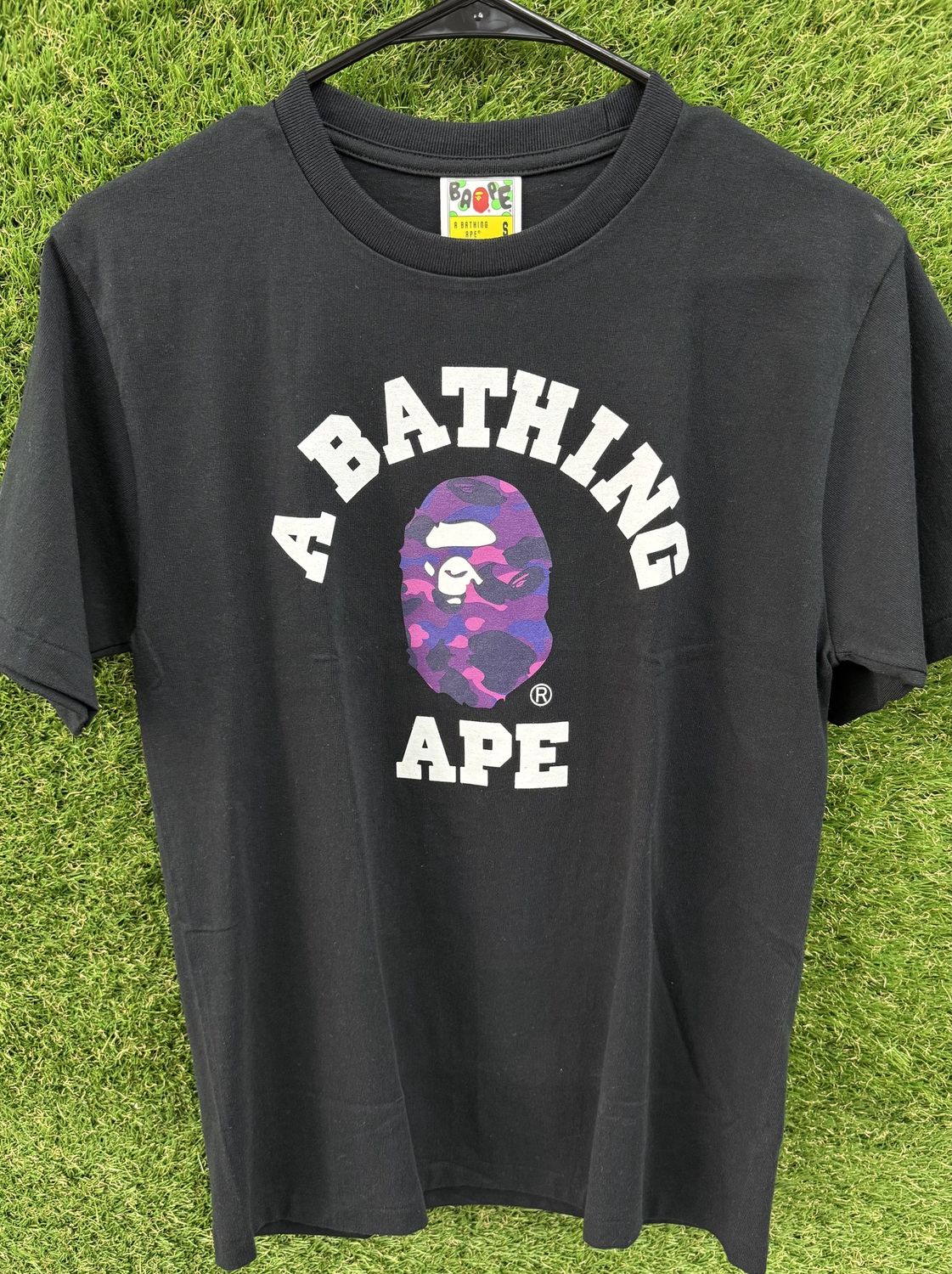 BAPE TEE “BLK/PURPLE”  (SMALL)  NEW