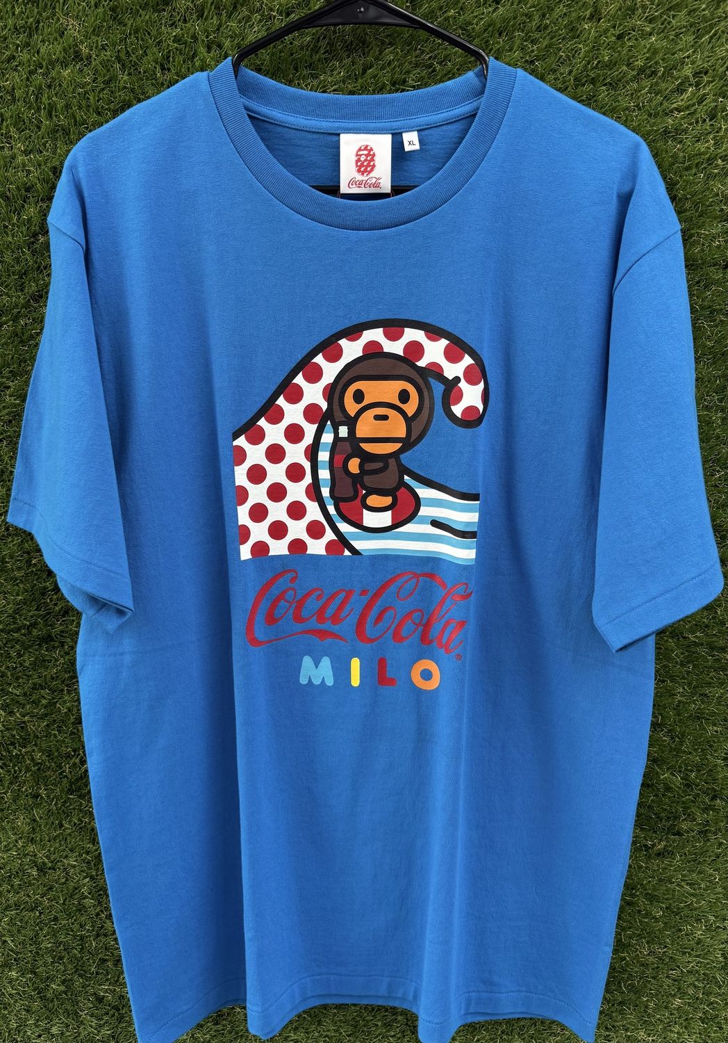 BAPE x COCA COLA TEE “BLUE”  (X-LARGE)  NEW
