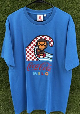BAPE x COCA COLA TEE “BLUE”  (X-LARGE)  NEW