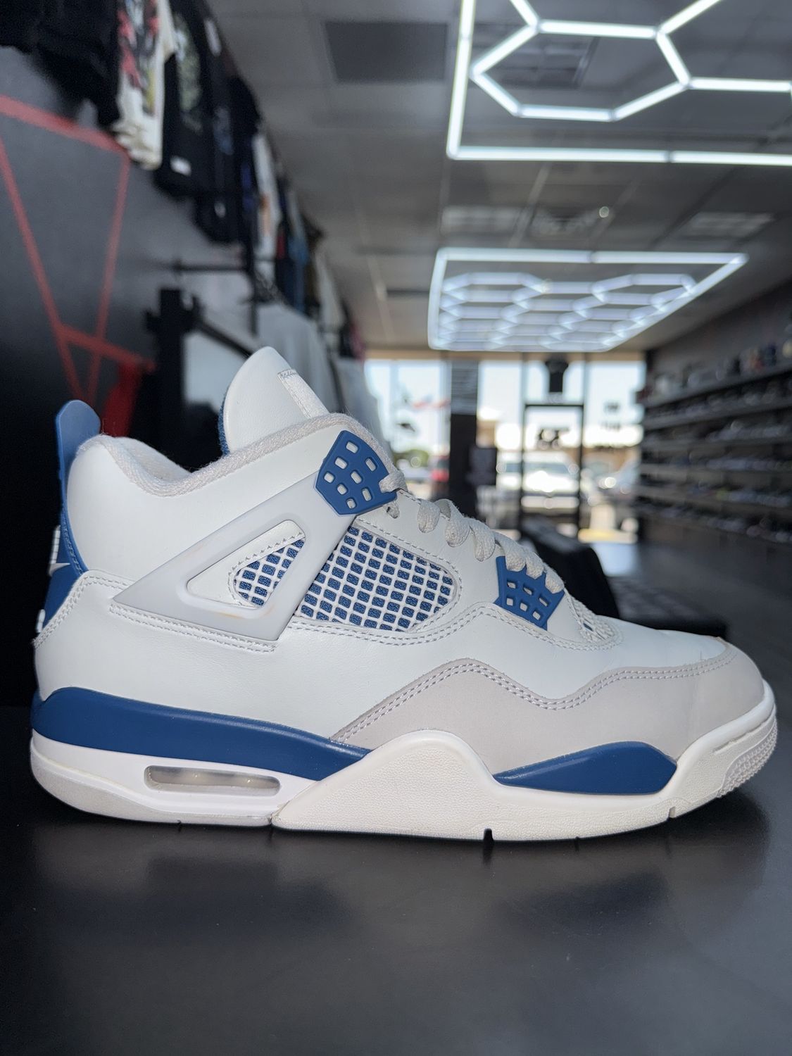 J4 “MILITARY BLUE”  (SZ 9.5)  USED/OG BOX (MISSING LID)