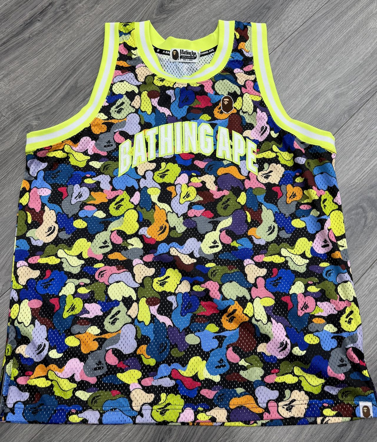BAPE MULTI CAMO BASKETBALL JERSEY “SS20”  (LARGE)  NEW