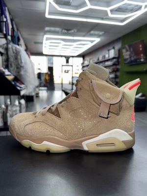 J6 x TRAVIS SCOTT “BRITISH KHAKI”  (SZ 7.5)  USED/NO BOX