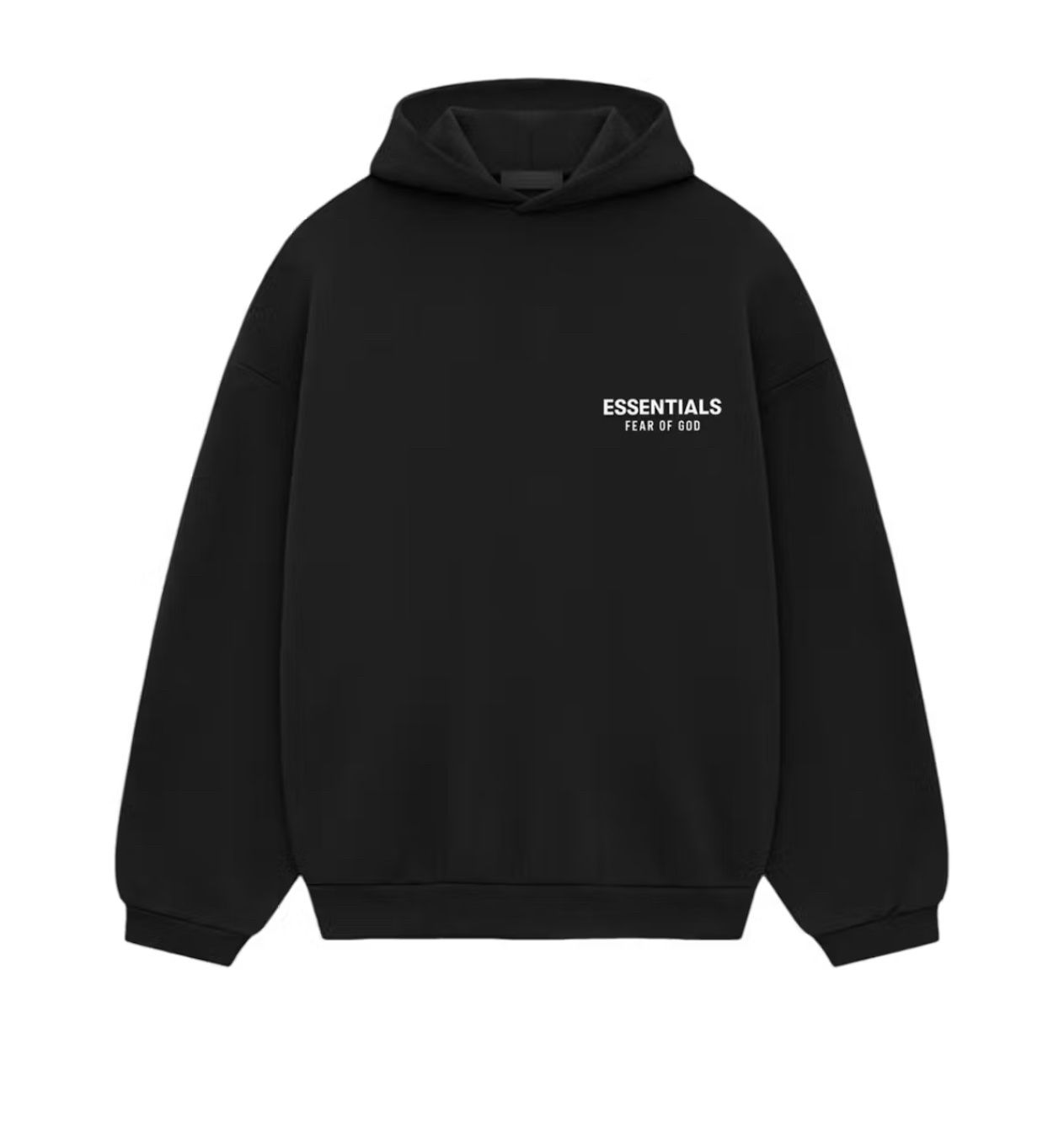 ESSENTIALS FLEECE HOODIE “BLK/FW24”  (X-LARGE)  NEW