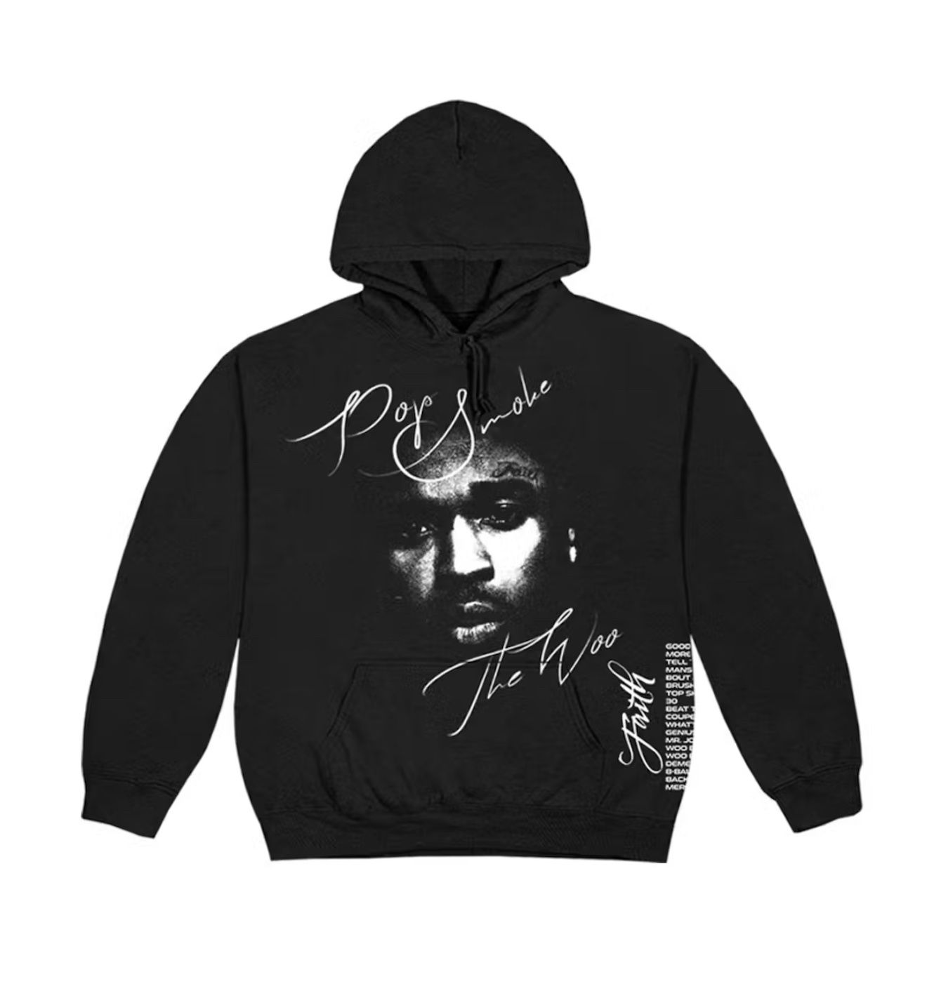 VLONE x POP SMOKE HOODIE “FAITH/BLK”  (LARGE)  NEW