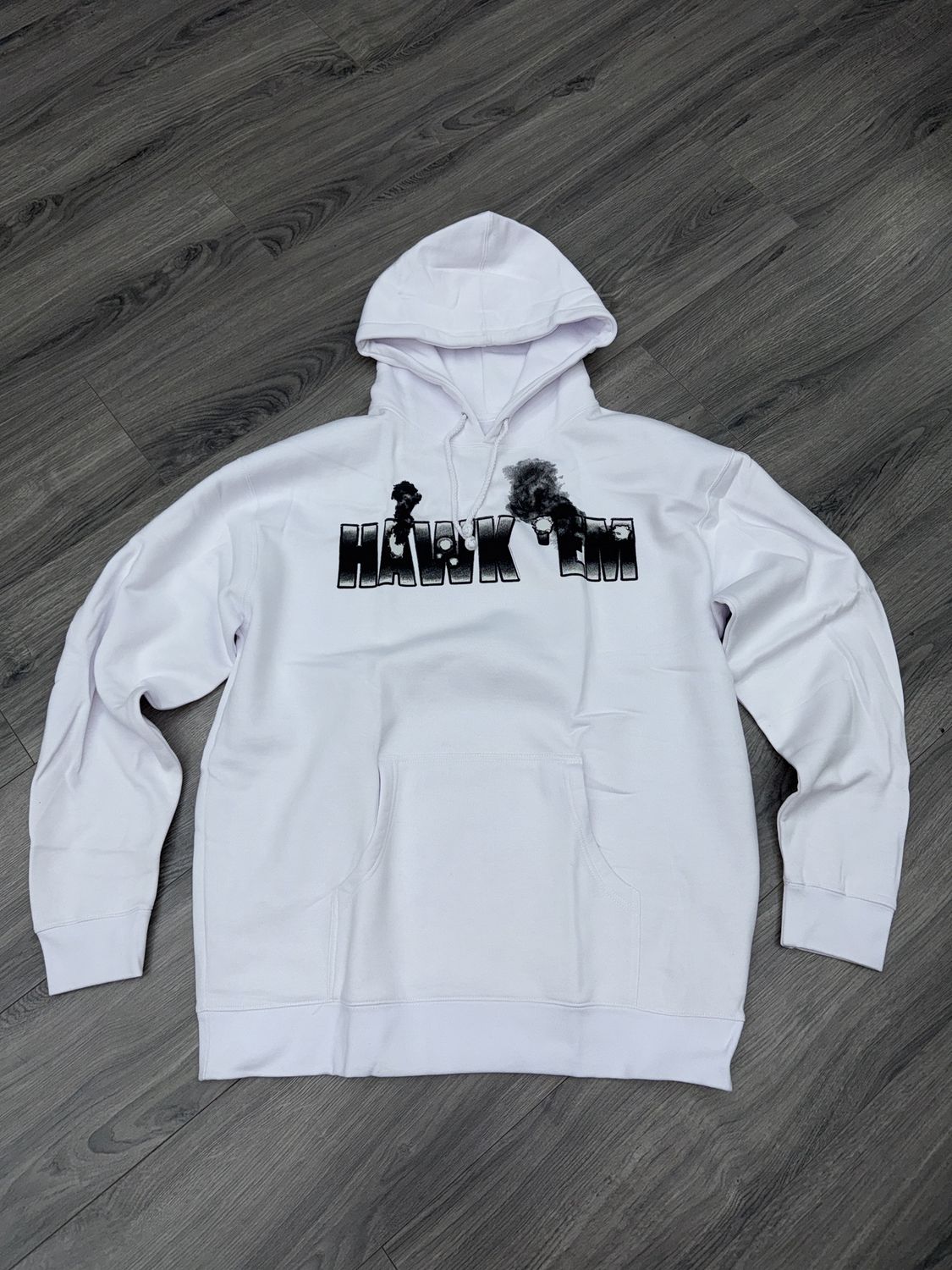 VLONE x POP SMOKE HOODIE “HAWK EM/WHT”  (X-LARGE)  NEW