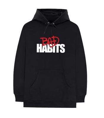 NAV HOODIE “BAD HABITS/BLK”  (MEDIUM)  NEW