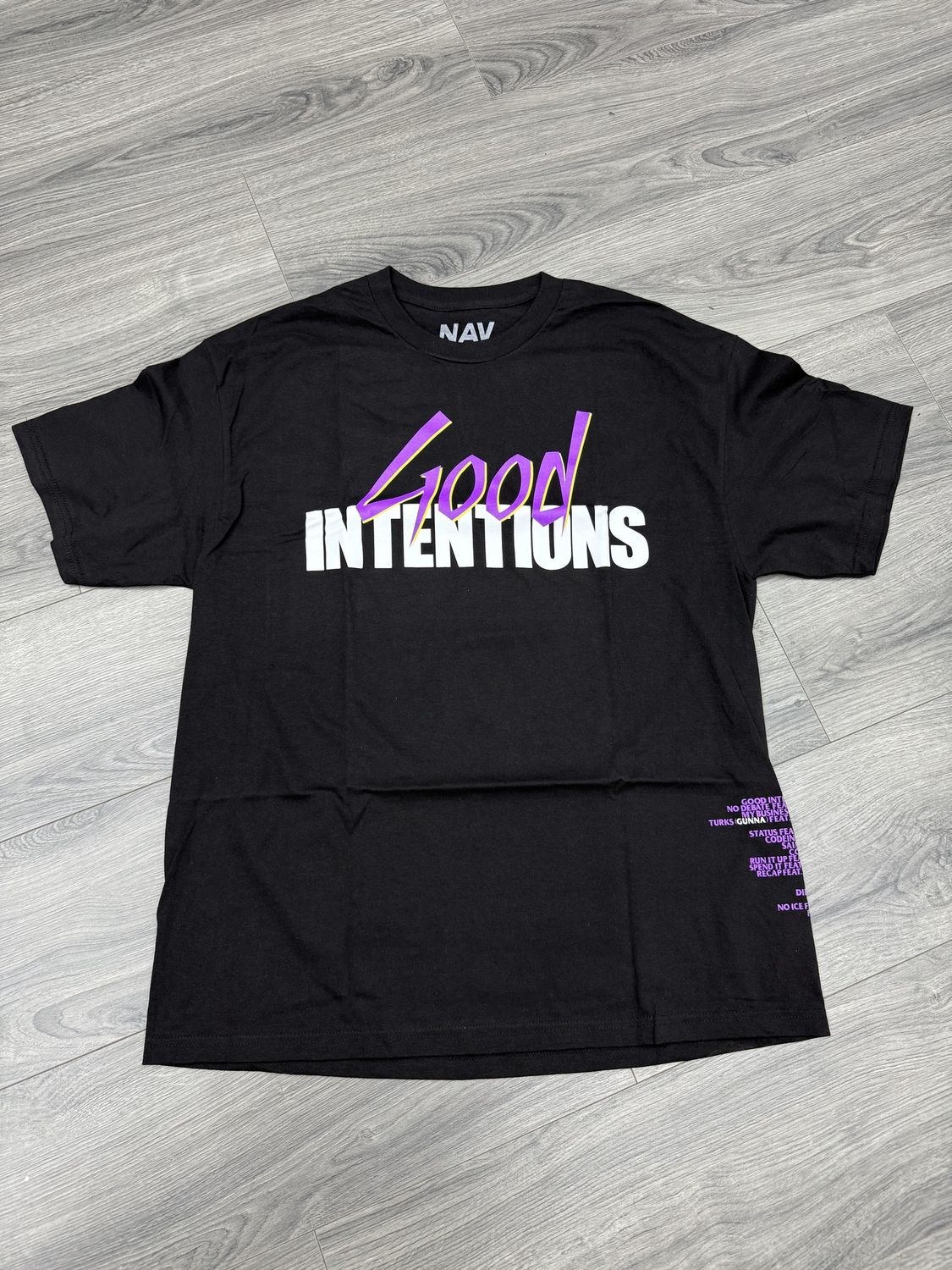 NAV x VLONE TEE “DOVE/BLK”  (X-LARGE)  NEW