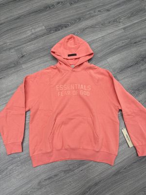 ESSENTIALS HOODIE “CORAL”  (MEDIUM)  NEW
