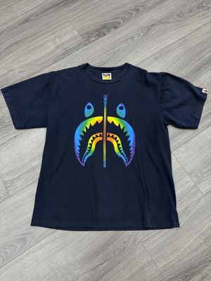 BAPE TEE “NAVY/SHARK”  (X-LARGE)  USED