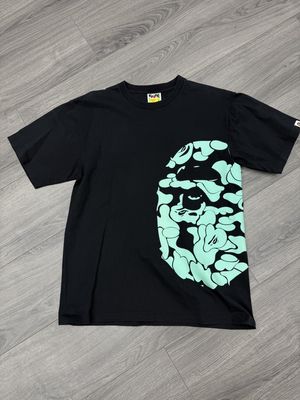 BAPE TEE “BLK/GLOW”  (LARGE)  USED
