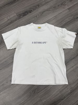 BAPE TEE “WHT/BUSY WORKS”  (X-LARGE)  USED