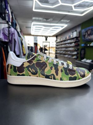 ADIDAS STAN SMITH x BAPE “ABC CAMO/GRN”  (SZ 9.5)  NEW/OG ALL